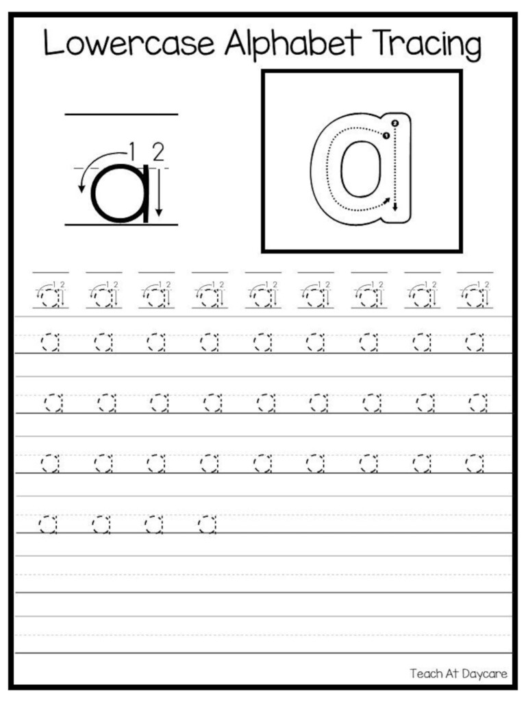 26 Printable Lowercase Alphabet Tracing Worksheets Etsy