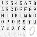 84 Pieces 6 Inch Curb Stencil Kit Letter Number Interlocking Reusable