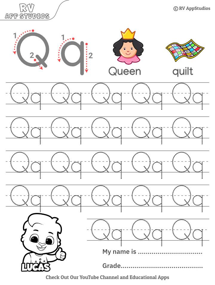 Alphabet Qq Letter Printable Letter Qq Tracing Worksheets