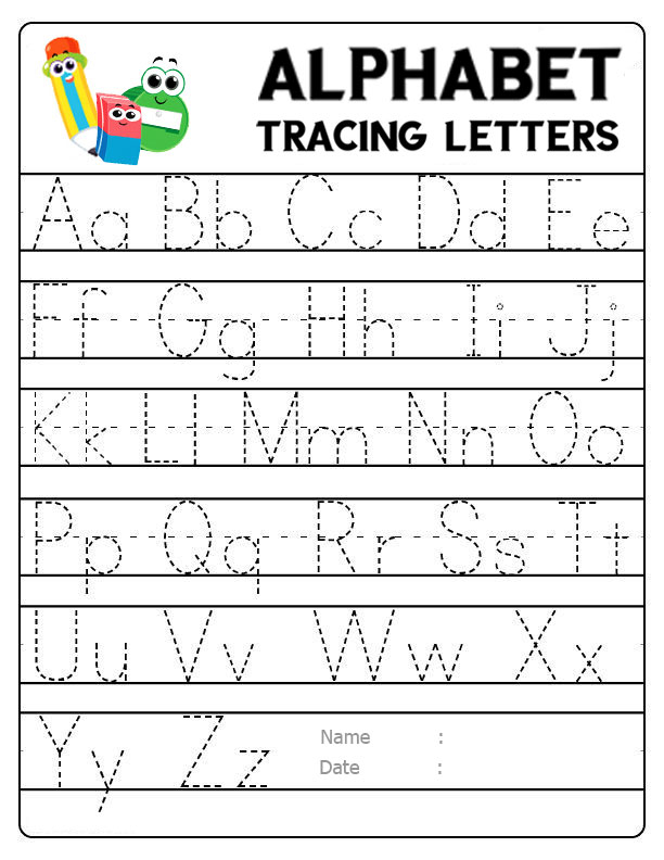 Alphabet Tracing Worksheets A Z Free Printable For Kids 123 Kids Fun 