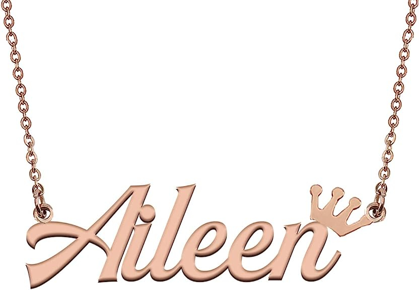 Amazon GR35Z9 Personalized Letter Name Necklace Crown Pendant
