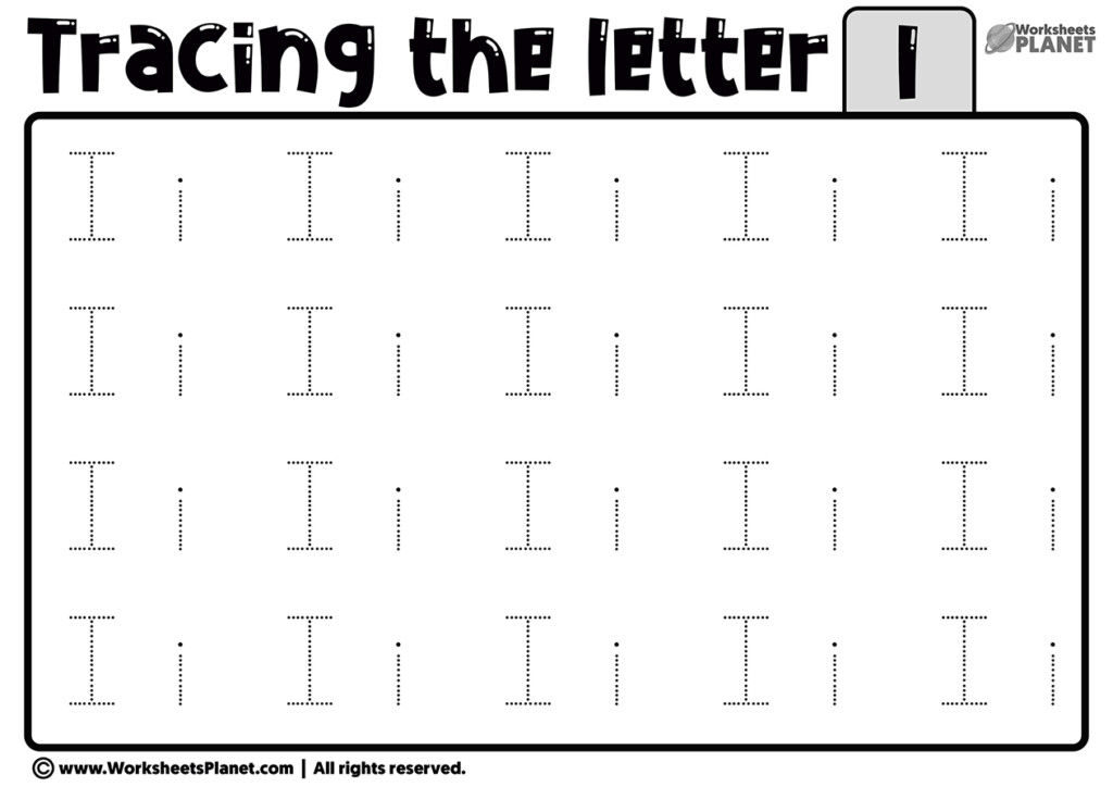 Art Collectibles Trace The Letter Ii Worksheet Prints Mip gt