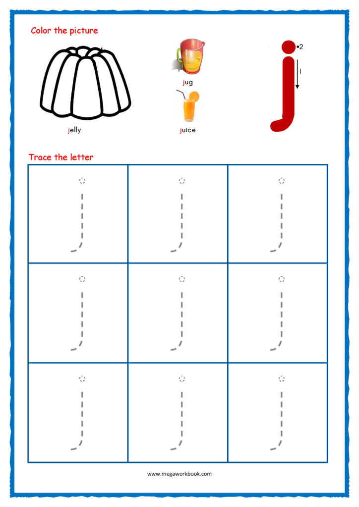 Free Letter J Tracing Worksheets