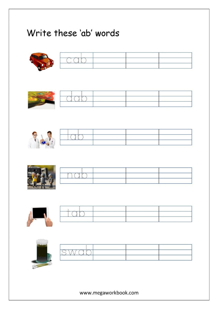 Free Printable Cvc Words Writing Worksheets For Kids Three Cvc Words 