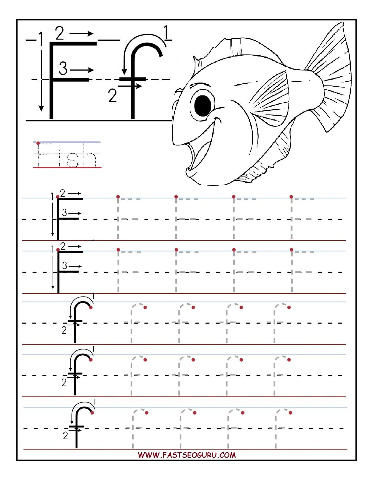 Letter F Worksheet For Preschool And Kindergarten Letter H Tracing Letter F Worksheet For Preschool And Kindergarten Letter H Tracing