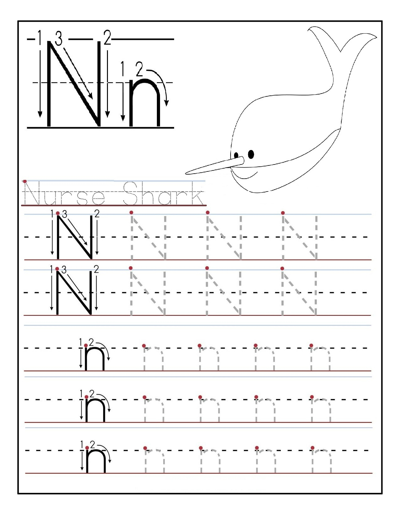 Letter N Worksheets For Preschool And Kindergarten Preschool And Letter N Worksheets For Preschool And Kindergarten Preschool And