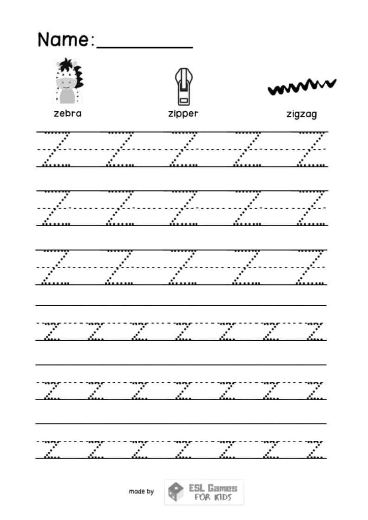 Letter Tracing Worksheets ESL Games For Kids