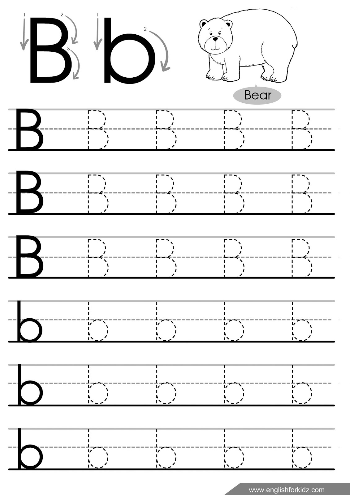 Letter Tracing Worksheets Letters A J