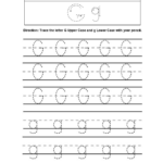Lowercase Letter G Tracing Worksheets For Preschool Name Tracing