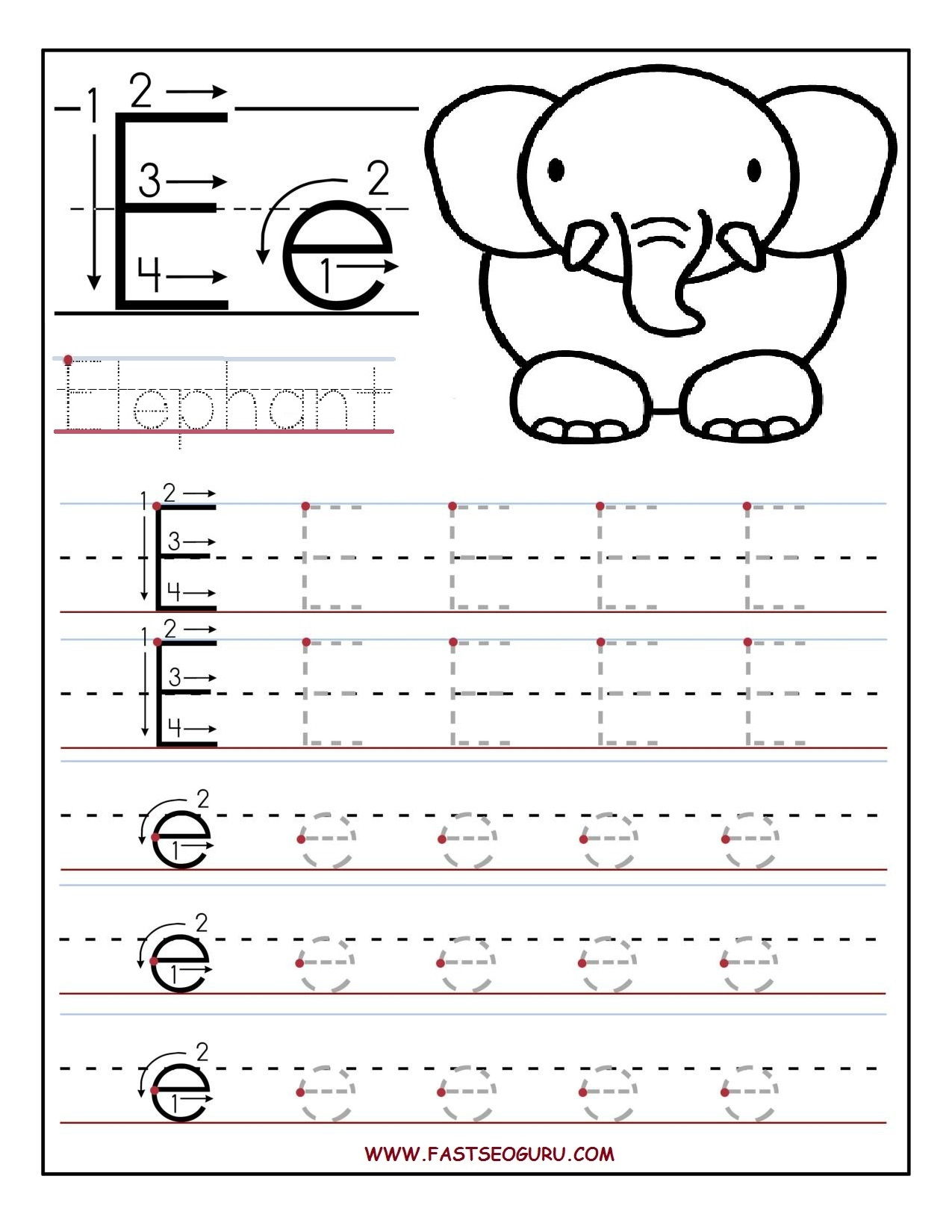 Printable Letter E Tracing Worksheets For Preschool Alphabet Tracing Printable Letter E Tracing Worksheets For Preschool Alphabet Tracing