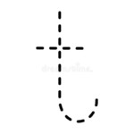 Tracing Alphabet Lowercase Small Letter T Prewriting Dotted Line