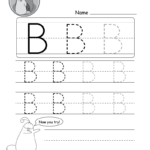 Uppercase Letter B Tracing Worksheet Doozy Moo