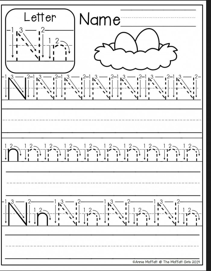 Writing The Letter N Worksheets 99Worksheets