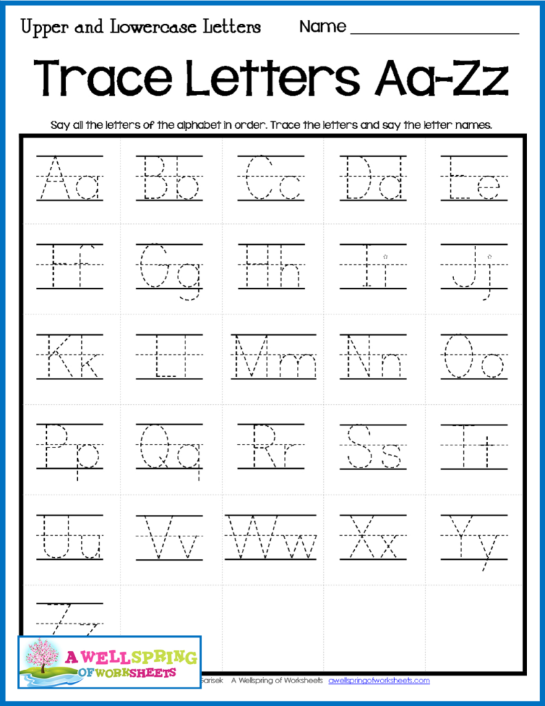 Alphabet Letter Tracing On Primary Writing Lines Alphabet Intended For 