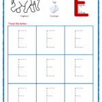 Alphabet Letters Tracing Worksheets Letter E Coloring Worksheet Free