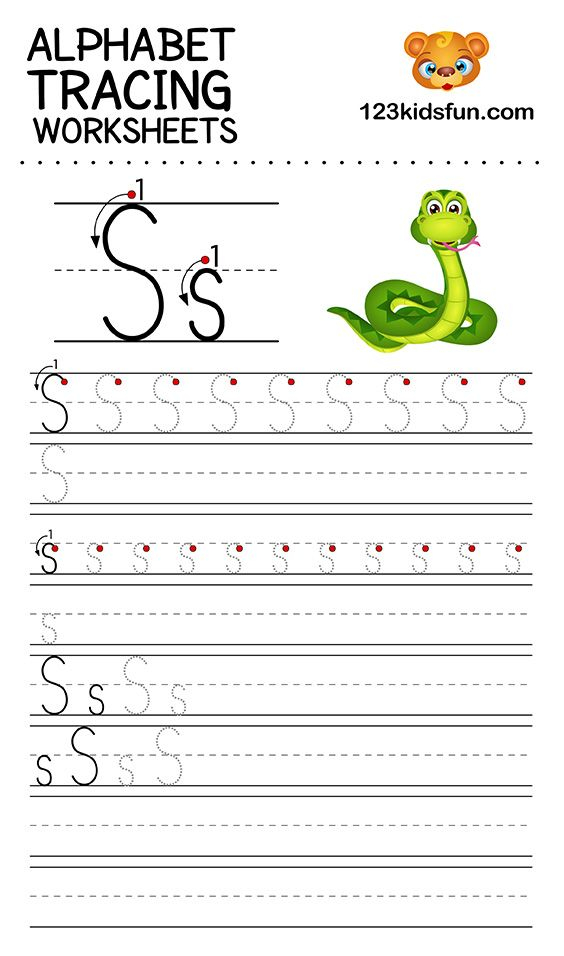 Alphabet Tracing Worksheets A Z Free Printable For Kids 123 Kids Fun 