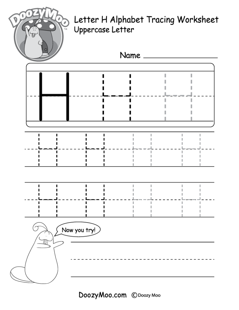 Capital Letter H Tracing Worksheets Dot To Dot Name Tracing Website