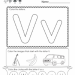 Color The Letter V Worksheets 99Worksheets