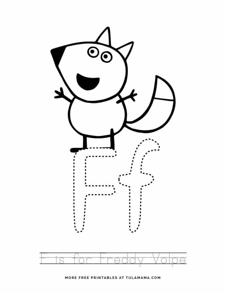 Free Cute Peppa Pig Alphabet Tracing Sheet Printables In 2021 