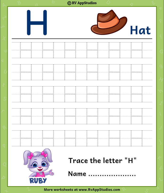 Free Letter H Tracing Worksheets Find The Letter H Worksheet All Kids