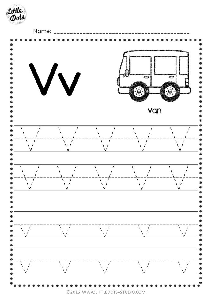 Free Letter V Tracing Worksheets