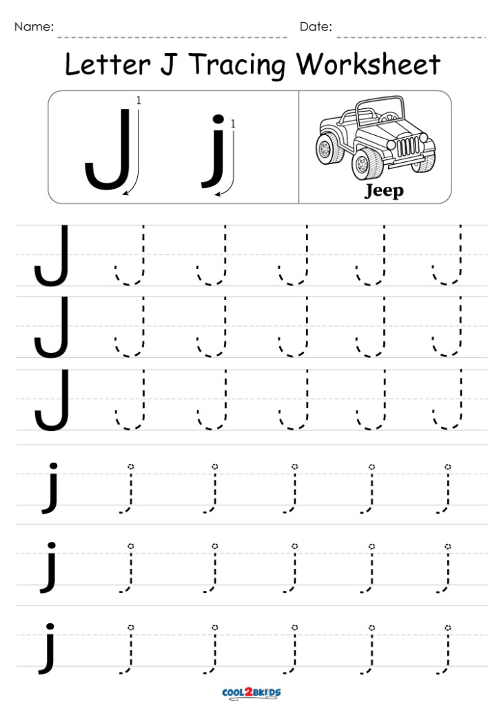 Free Printable Letter J Tracing Worksheets