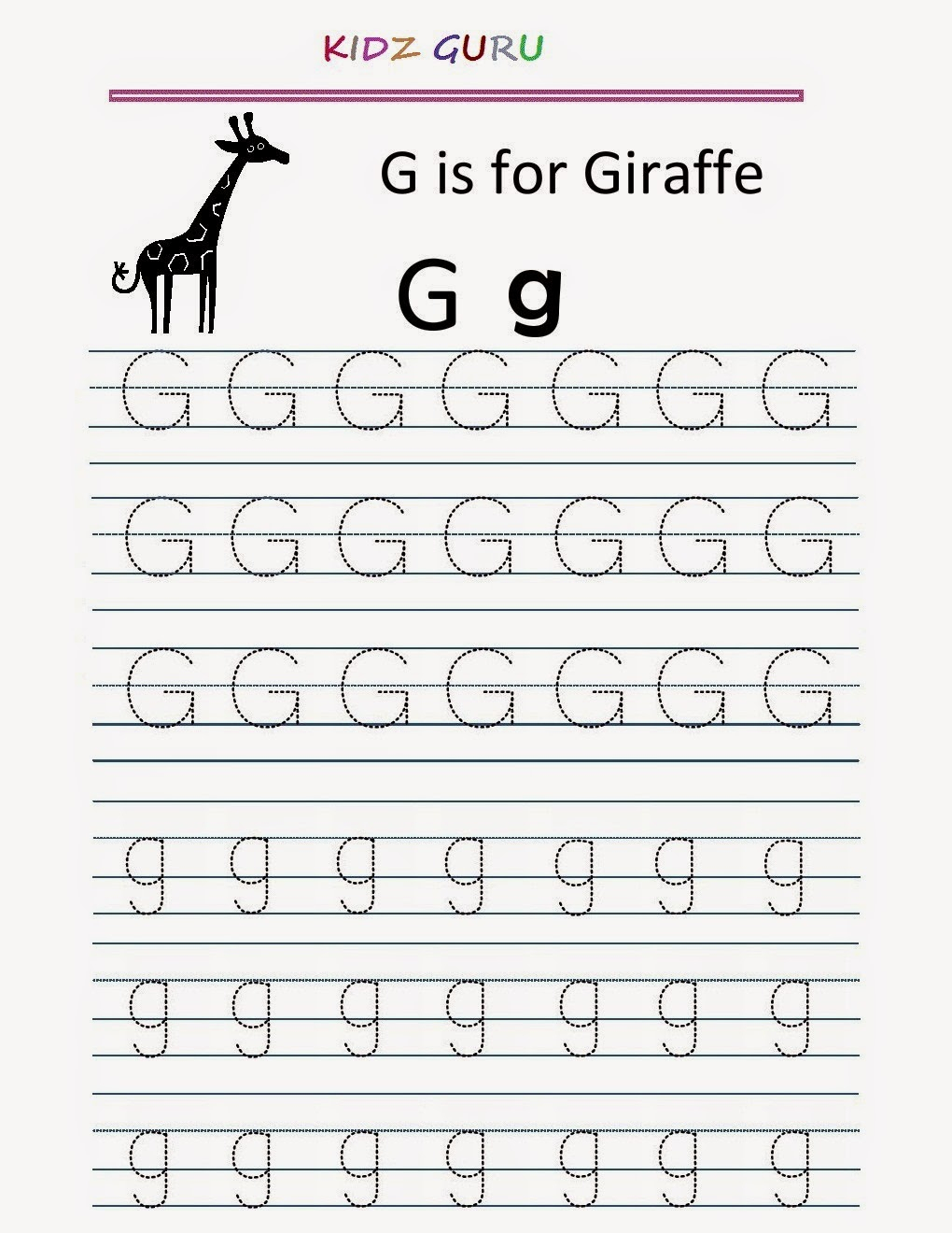 G Letter Tracing Worksheet TracingLettersWorksheets G Letter Tracing Worksheet TracingLettersWorksheets