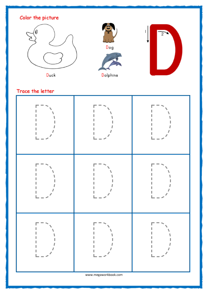 Letter D Printable Worksheets