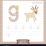 Letter G Lowercase Tracing Practice Worksheet Vector Image