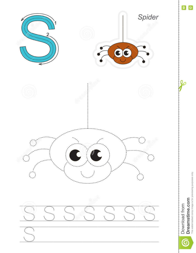 Letter S Pre K Spider Worksheets Tracing Dot To Dot Name Tracing Website