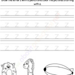Letter Trace Worksheet z English Alphabet Pronunciation English
