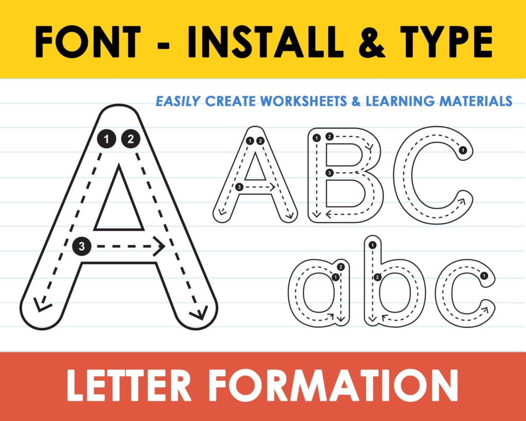 School Font Writing Practice Tracing Font Preschool Etsy