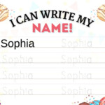 Sophia Printable Name Tracing Practice Sheet Donut Themed Etsy