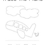 Trace The Plane Coloring Page Twisty Noodle Trains Preschool Me