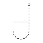 Tracing Alphabet Lowercase Small Letter J Prewriting Dotted Line
