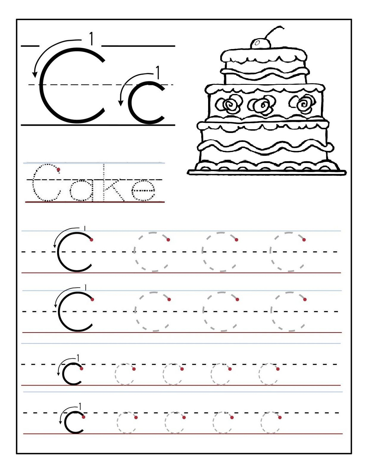 Tracing Letter C Worksheets TracingLettersWorksheets Tracing Letter C Worksheets TracingLettersWorksheets