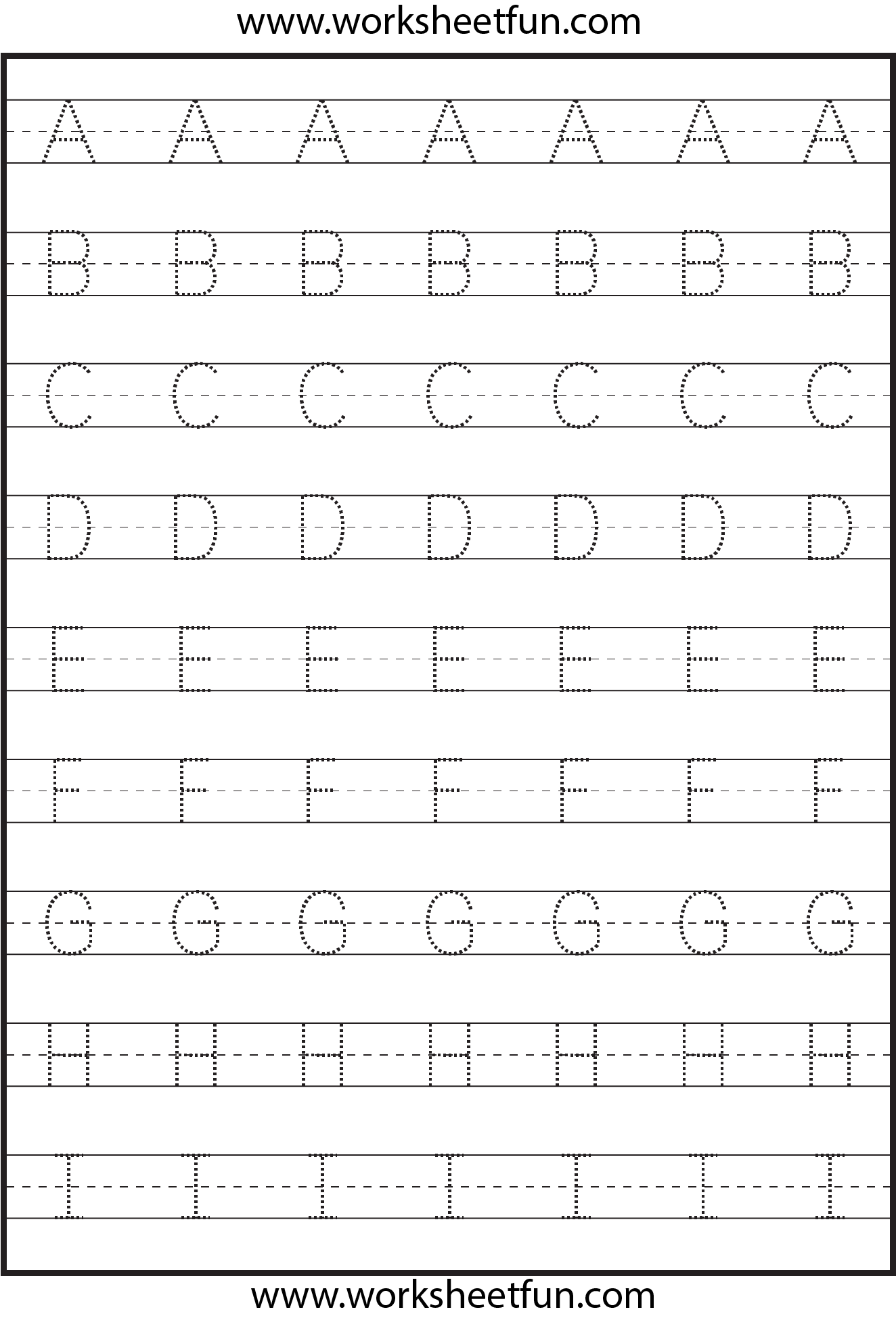 Tracing Uppercase Letters Capital Letters 3 Worksheets FREE