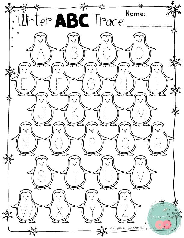 Winter Writing Practice Trace Letters And Numbers Preschool Writing