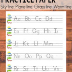 Free Alphabet Printable Sky Line Plane Line Grass Line Worm Line