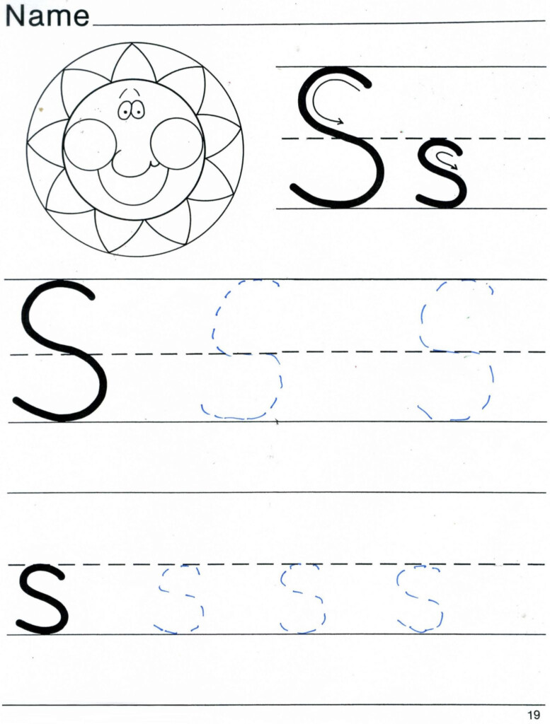 Free Alphabet Trace Letter S 101 Activity