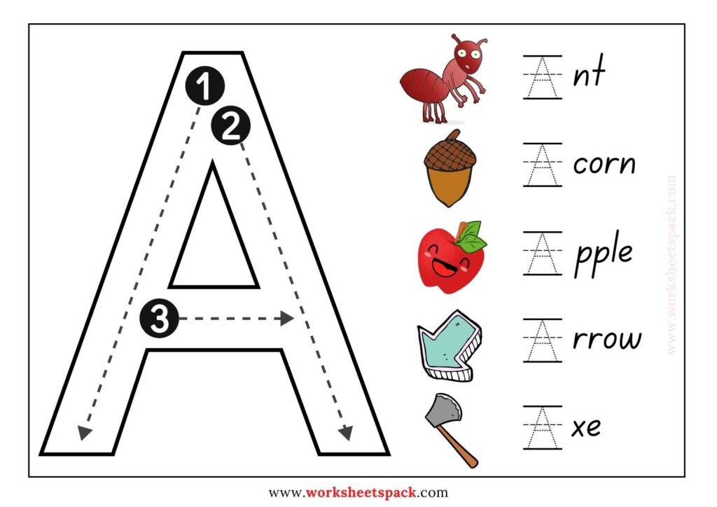 Free Printable Big Letter Tracing Worksheets Worksheetspack
