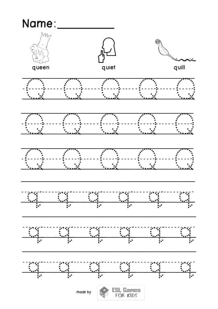 Letter Tracing Worksheets ESL Games For Kids