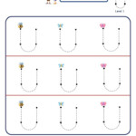 Letter U Tracing Worksheet Big Font KidzeZone