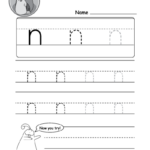 Lowercase Letter quot n quot Tracing Worksheet Doozy Moo