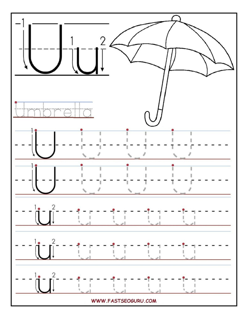 Tracing Letter U Worksheets TracingLettersWorksheets