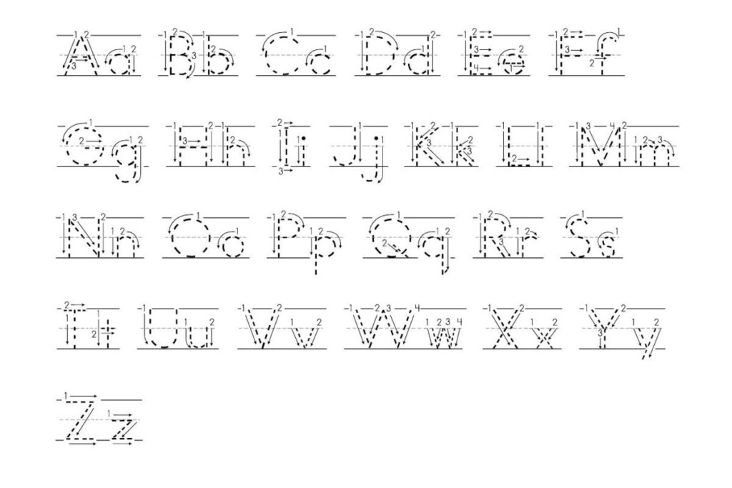 Tracing Letters With Directional Arrows Font TracingLettersWorksheets