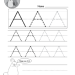 Uppercase Letter A Tracing Worksheet Doozy Moo