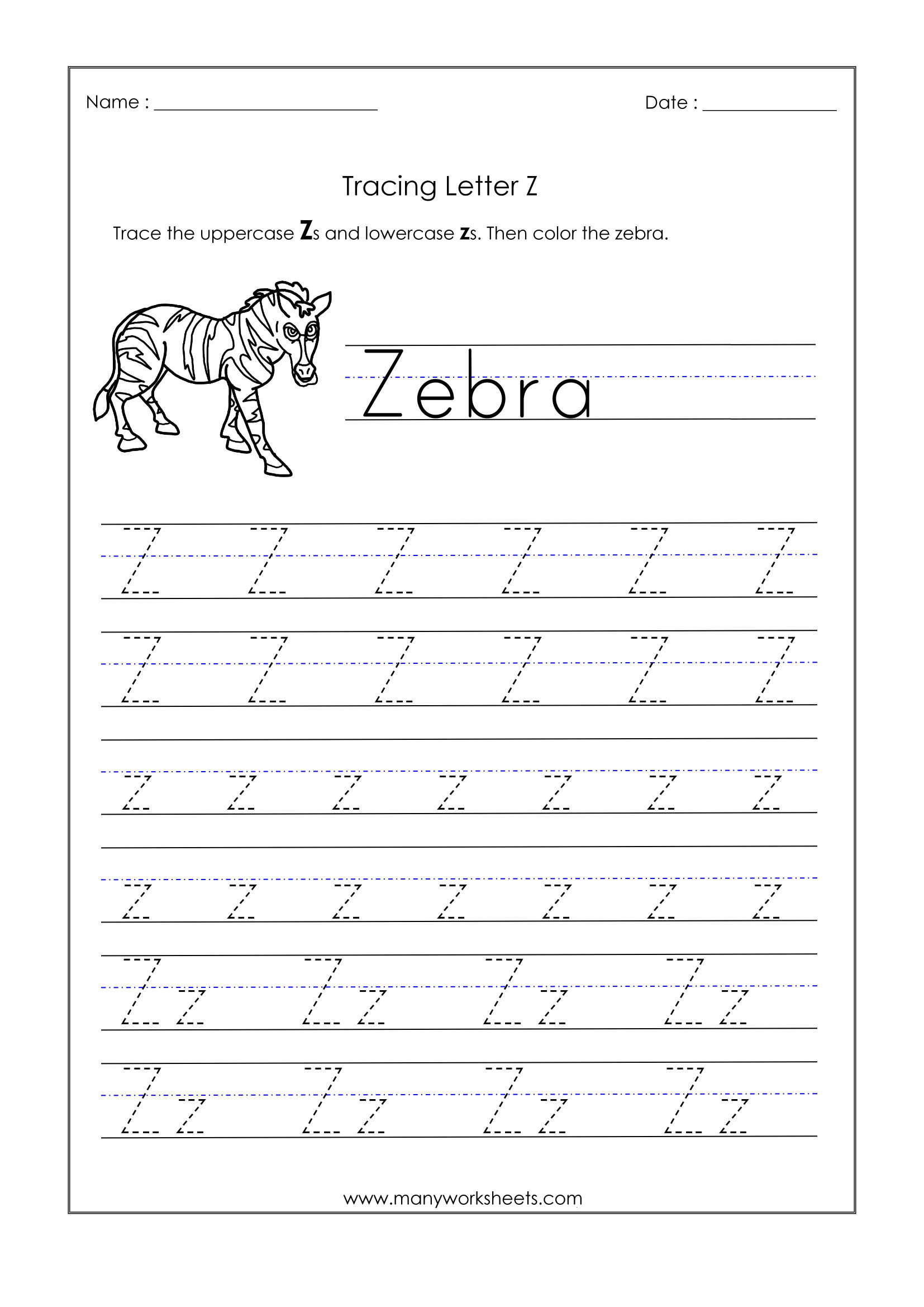 Z Letter Tracing TracingLettersWorksheets Z Letter Tracing TracingLettersWorksheets